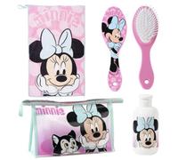 Beauty case da viaggio bambini, set 4 pezzi con spazzola e flacone, Minnie Mouse, Sonic, Paw Patrol, SpiderMan y Stitch