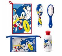 Beauty case da viaggio bambini, set 4 pezzi con spazzola e flacone, Minnie Mouse, Sonic, Paw Patrol, SpiderMan y Stitch