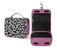 Beauty case da viaggio bianco mimetico nero per donne, organizer da appendere con gancio per shampoo