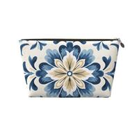 Beauty case da viaggio, borsa da toeletta con farfalla con sogno, pittura a inchiostro rosa blu, grande capacità, borsa cosmetica per donne, fidanzata, accessori da toeletta, Stampa artistica floreale