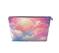 Beauty case da viaggio, borsa da toilette con stelle arcobaleno e alberi nella foresta, grande capacità, per donne, fidanzate, accessori da toeletta, Cielo Arcobaleno, One Size