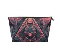 Beauty case da viaggio, borsa da toilette di grande capacità, con alberi di pioppo e neve con foresta di montagna, accessori per articoli da toeletta per donne e fidanzate, Cerchio Magico, One Size