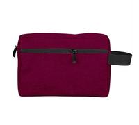 Beauty Case Da Viaggio Borsa da toilette viaggio uomo cosmetica portatile in tessuto di stoffa grande capacità archiviazione digitale elettronica antipolvere impermeabile(Wine red)