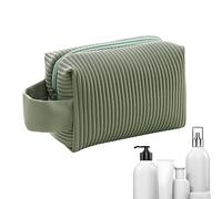 Beauty case da viaggio, borsa da viaggio per cosmetici, grande capacità, con manico portatile, per articoli da toeletta shampoo, regali di compleanno per donne e ragazze, Verde, S
