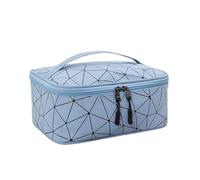 Beauty Case Da Viaggio Borsa for cosmetici portatile da donna ad alto indice di aspetto for il lavaggio viaggio grande capacità for trucco tridimensionale(Sky Blue)