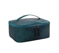 Beauty Case Da Viaggio Borsa for cosmetici portatile da donna ad alto indice di aspetto for il lavaggio viaggio grande capacità for trucco tridimensionale(Green)