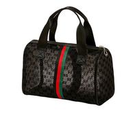 Beauty Case da Viaggio, Borsa Trucco per Cosmetici, con Stampa Decorativa e Comoda Maniglia, Perseguendo Costantemente L'ideale di Bellezza Nel Proprio Cuore(Black)