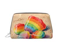 Beauty case da viaggio chic con stampa di alba, grazioso astuccio per cosmetici da donna per borsa e uso in movimento, Caramelle arcobaleno, One Size, Classico
