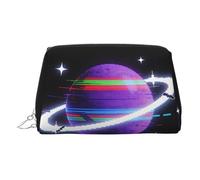Beauty case da viaggio chic con stampa di luna ad acquerello, grazioso astuccio per cosmetici da donna per borsa e uso in movimento, Orbita della stella di guasto, One Size, Classico
