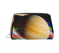 Beauty case da viaggio chic con stampa di luna ad acquerello, grazioso astuccio per cosmetici da donna per borsa e uso in movimento, Pianeta Digitale, One Size, Classico