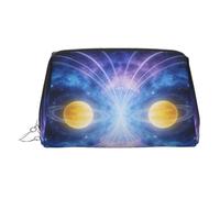 Beauty case da viaggio chic con stampa di luna ad acquerello, grazioso astuccio per cosmetici da donna per borsa e uso in movimento, Luna colorata, One Size, Classico