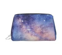Beauty case da viaggio chic con stampa di luna ad acquerello, grazioso astuccio per cosmetici da donna per borsa e uso in movimento, Cluster Viola, One Size, Classico
