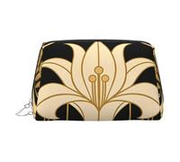 Beauty case da viaggio chic con stampa Morning Glory, grazioso astuccio per cosmetici da donna per borsa e uso in movimento, Fiore dorato scuro, One Size, Classico