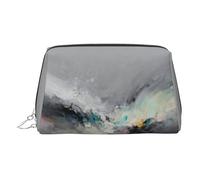 Beauty case da viaggio chic con stampa rosa chiaro, grazioso sacchetto cosmetico per le donne per borsa e uso on-the-go, Grigio con colorato, One Size, Classico
