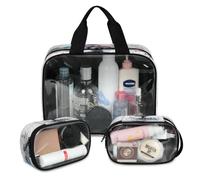 Beauty case da viaggio con albero magico di musica artistica, per donne e uomini, borse per cosmetici traslucide, 3 pezzi, grande, per doccia, articoli da toeletta, Colore, L, Astuccio per trucchi