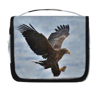 Beauty case da viaggio con aquila dalla coda bianca, per donne, uomini, bambini, ragazzi e ragazze, borsa da bagno da appendere per articoli da toeletta cosmetici organizer per trucchi, Colore, L,