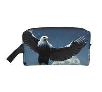 Beauty case da viaggio con aquila sotto le stelle, grande capacità, per organizzare articoli da toeletta e piccoli oggetti, adatto per viaggi quotidiani e palestra