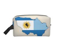 Beauty case da viaggio con bandiera dell'Uruguay Map01, borsa da viaggio da uomo, capiente borsa cosmetica da donna, bianco, Taglia unica