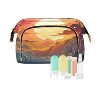 Beauty case da viaggio con bellissimo fiume in una notte stellata di grande capacità borse cosmetiche per le donne, Multicolore, Taglia unica, casual