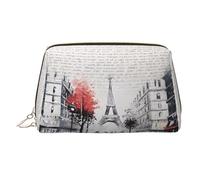 Beauty case da viaggio con cerniera a mano con stampa di Parigi, Torre Eiffel, grande borsa da viaggio adatta per casa e viaggio
