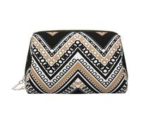 Beauty case da viaggio con cerniera a zig-zag e stampa a zig-zag, misura grande, adatta per la casa e i viaggi