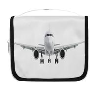 Beauty case da viaggio con design a forma di aeroplano, per donne, uomini, bambini, ragazzi e ragazze, borsa da bagno da appendere, organizer per cosmetici e trucchi, Colore, L, Organizer per borse