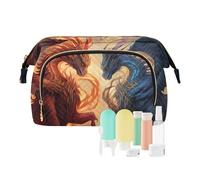 Beauty case da viaggio con drago volante battaglia nel cielo borse cosmetiche di grande capacità per le donne, Multicolore, Taglia unica, casual