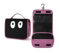 Beauty case da viaggio con due occhi di fantasma, da donna, organizer da appendere con gancio per shampoo