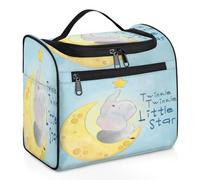 Beauty case da viaggio con elefante, luna, stella, per donne, uomini, ragazze, ragazzi, elefante, 11,2 l, trousse da toilette da appendere, organizer per cosmetici, borsa da doccia, Colore, 11.2L,