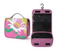 Beauty case da viaggio con fiore di camomilla, da donna, organizer da appendere con gancio per shampoo