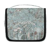 Beauty case da viaggio con fiori e foglie e piante in marmo per donne, uomini, bambini, ragazzi e ragazze, borsa da bagno da appendere per articoli da toeletta cosmetici organizer per trucchi, Colore,