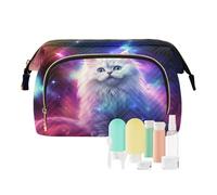 Beauty case da viaggio con gatto nel paese delle meraviglie borse cosmetiche di grande capacità per le, Multicolore, Taglia unica, casual