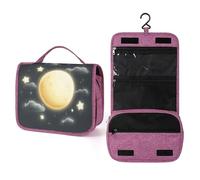 Beauty case da viaggio con luna luminosa a forma di cartone animato, da donna, organizer da appendere con gancio per shampoo