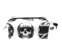 Beauty case da viaggio con manico, set di fantastici teschi, impermeabile, organizer per accessori per donne e ragazze, Multicolore 02, 8.2x3.1x3.5 in/21x8x9 cm