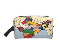 Beauty case da viaggio con mappa del territorio del Sultanato di Delhi, borsa da viaggio da uomo, capiente borsa cosmetica da donna, bianco, Taglia unica