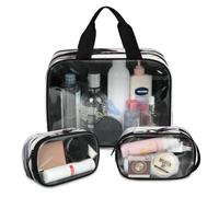 Beauty case da viaggio con margherita di mucca, acquerello, per donne e uomini, con fiori di mucca, 3 pezzi, grande, per doccia, articoli da toeletta e articoli da toeletta, Colore, L, Astuccio per