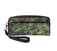 Beauty case da viaggio con motivo pavone fresco, borsa per trucchi da donna, custodia organizer da viaggio, Nero , Taglia unica, Astuccio per trucchi