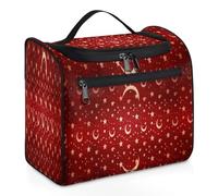 Beauty case da viaggio con motivo stella e luna per donne, uomini, bambini, ragazze, ragazzi, 11,2 l, grande borsa per cosmetici da appendere borsa da bagno organizer per articoli da toeletta borsa da