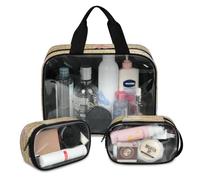 Beauty case da viaggio con note musicali, ballerine, per donne e uomini, borse per cosmetici traslucide, 3 pezzi, grande, per doccia, articoli da toeletta, cosmetici, articoli da toeletta, Colore, L,