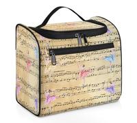 Beauty case da viaggio con note musicali, ballerine, per donne, uomini, bambini, ragazze, ragazzi, 11,2 l, borsa da toilette da appendere per articoli da toeletta, organizer da doccia, Colore, 11.2L,