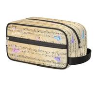 Beauty case da viaggio con note musicali, ballerine, per donne, uomini, bambini, ragazze, ragazzi, beauty case, articoli da toeletta, cosmetici, articoli da toeletta, organizer per doccia, Colore,