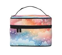 Beauty case da viaggio con nuvole arcobaleno e stella galassia, organizer per articoli da toeletta da viaggio per donne e ragazze