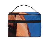 Beauty case da viaggio con paesaggio gola borsa da viaggio per articoli da toeletta per uomini e donne, adatta per cosmetici da toeletta, Nero , Taglia unica