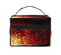 Beauty case da viaggio con patate da giardino, per donne, impermeabile, borsa per cosmetici pieghevole, idea regalo per insegnanti, Nota musicale Fiamma Rossa, Taglia unica