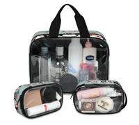 Beauty case da viaggio con pinguino, regalo di Natale, per donne e uomini, con scritta "Merry Christmas", 3 pezzi, grande, per doccia, articoli da toeletta, cosmetici, articoli da toeletta, Colore, L,