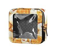 Beauty case da viaggio con pupazzi di neve arancione e frutta carina borsa trasparente impermeabile da viaggio mini contenitori per trucco per le donne