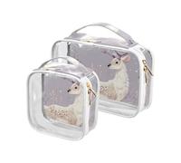 Beauty case da viaggio con renna viola lavanda approvato TSA riutilizzabile grande borsa cosmetica essenziale per la rasatura