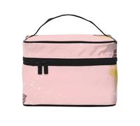 Beauty case da viaggio con rosa rossa, da donna, resistente all'acqua, borsa da toeletta pieghevole, idea regalo per insegnanti, Cornice Floreale Rosa, Taglia unica