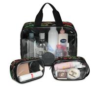 Beauty case da viaggio con scheletro e scritta "Day of the Dead", per donne e uomini, con scheletro traslucido, 3 pezzi, grande, per doccia, articoli da toeletta, cosmetici, articoli da toeletta,