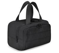 Beauty case da viaggio con scomparti bagnati e asciutti, organizer per pennelli da trucco, grande 29,9 x 18,5 x 21,1 cm, Nero , Da viaggio